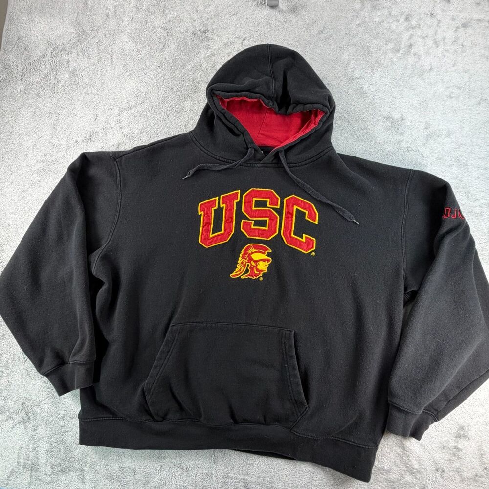 USC Trojans Hoodie Mens 3XL Stadium Athletics Black Red Embroidered Pullover